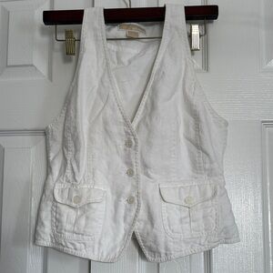 Michael Kors Cream Button-Up Vest